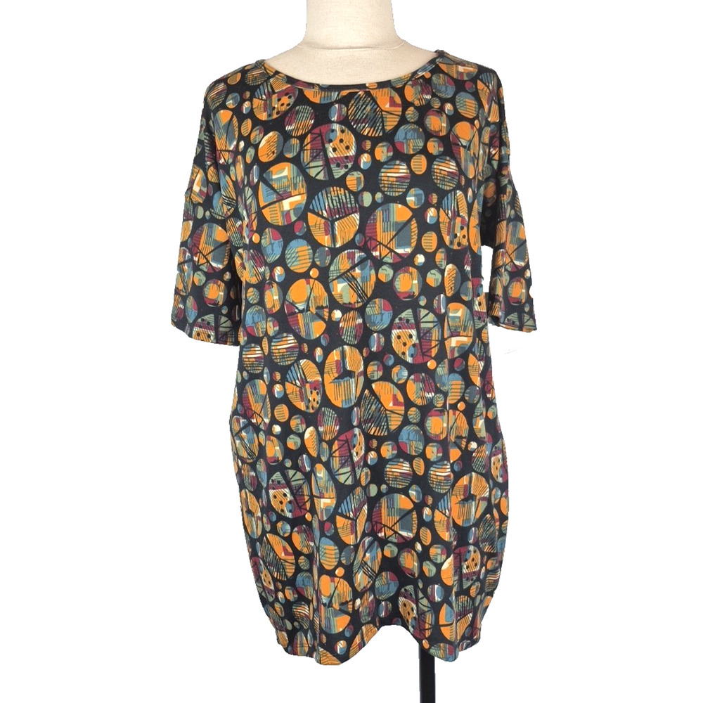 LuLaRoe Irma Tunic Shirt Womens XXS 0 Loose High Low Hem Mid Length Sleeve New